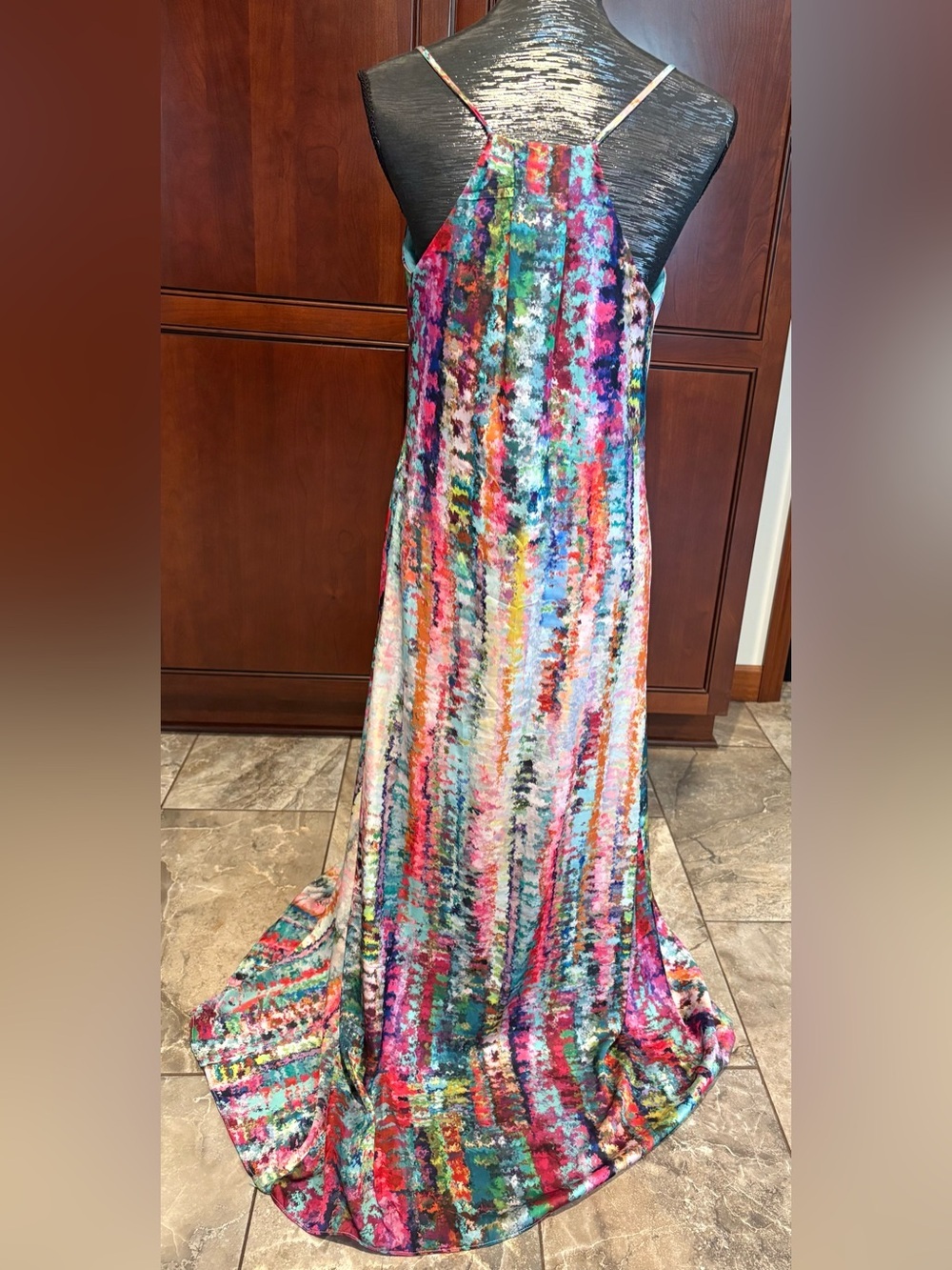Vibrant Multicolor Maxi Slip Dress - Picture 3 of 7